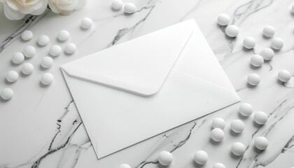 Modern Office Desk with Paper and Envelope, ideal for business, work, and office setup concepts