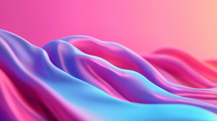 Fototapeta premium Abstract Pink Blue Flowing Waves Background Design