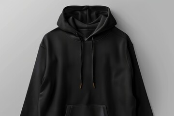 Classic Hoodie Front View Mockup on Gray Background, High Resolution Photography for Fashion and Apparel Design