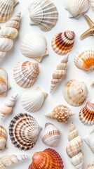 High Resolution Photography of Shells Isolated on White Background for Decorative or Educational Use