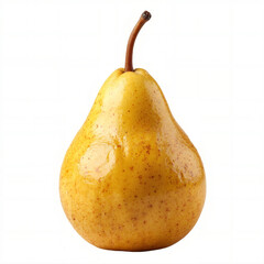 Ripe Yellow Juicy Pear on Isolated White Background