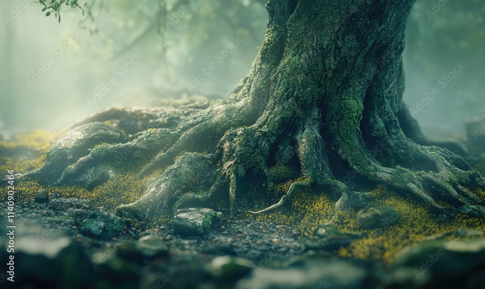 Poster a tree with a large root system