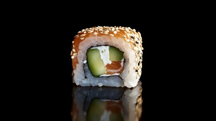 Delicious Sesame-Crusted Salmon Sushi Roll