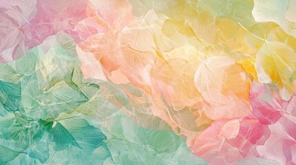 Fototapeta premium Inviting Pastel Layers with Translucent Floral Patterns for Fresh Brand Visuals