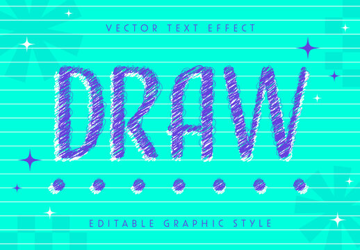 Purple Scribble Sketch Hand-Drawn Text Effect