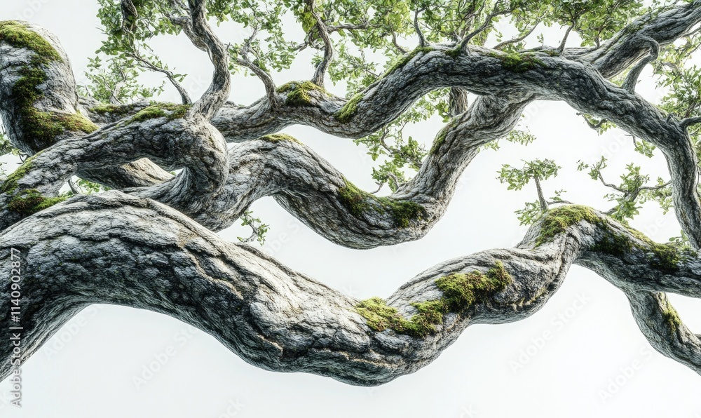 Poster a tree with a long trunk and branches