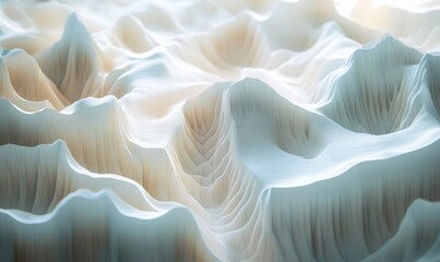 A white mountain range with a blue sky in the background