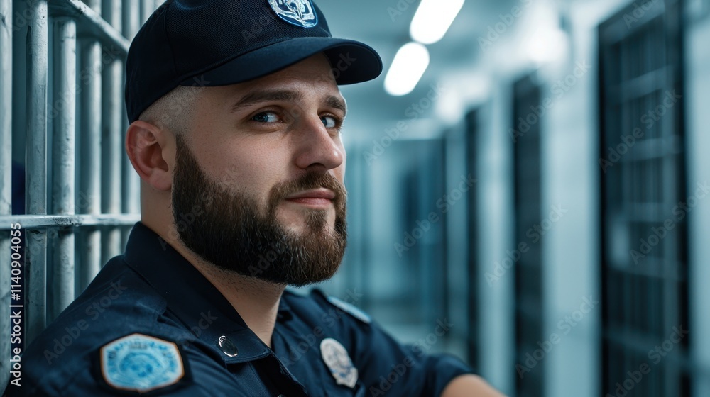Poster a man with a beard and a hat is standing in front of a cell block