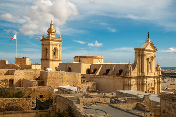 Gozo (Għawdex) Island Victoria massive fortification St. Johns Bastion Citadel (Cittadella) ruins...