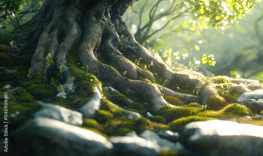 Poster a tree with a large root system