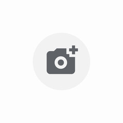 add plus photo camera icon sign vector