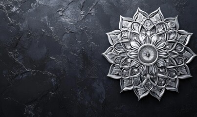 A silver flower with a gold center