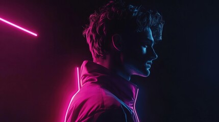 Stylish intro sequence with neon effects on a black background