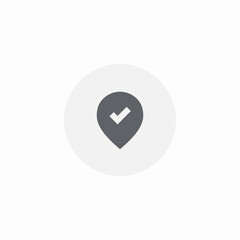location pin check mark icon sign vector