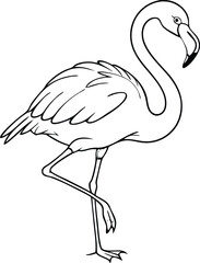 flamingo line art vector