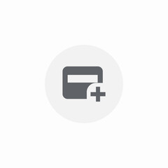 plus add bank card icon sign vector