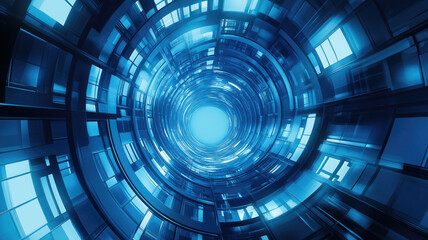 Blue look up modern city business building