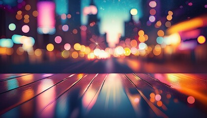 city lights blur soft focus city bokeh conveys calm peaceful feeling evening urban scene