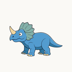 Fototapeta premium Hand Drawn T-Rex Dinosaur, Sketch dinosaur triceratops vector illustration. Natural prehistoric extinct animal of the Jurassic period.