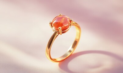 A gold ring with a stone in the center