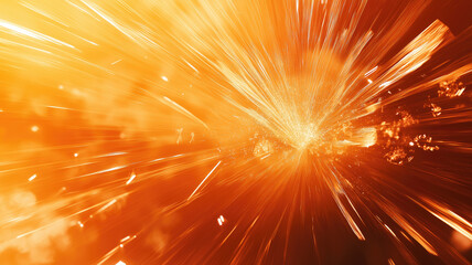 Dynamic abstract background with light streaks conveying speed and motion in vibrant warm orange tones.