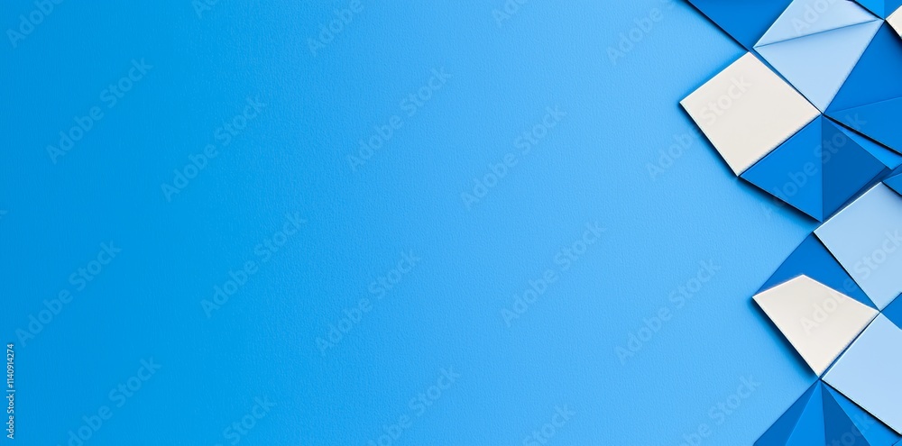 Poster a modern, clean material design featuring an abstract background in blue and green, adorned with tri