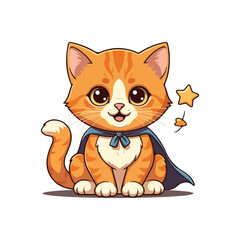 Cute Cat Cartoon Vector Icon Illustration. Animal Nature Icon Concept Isolated Flat Cartoon Style