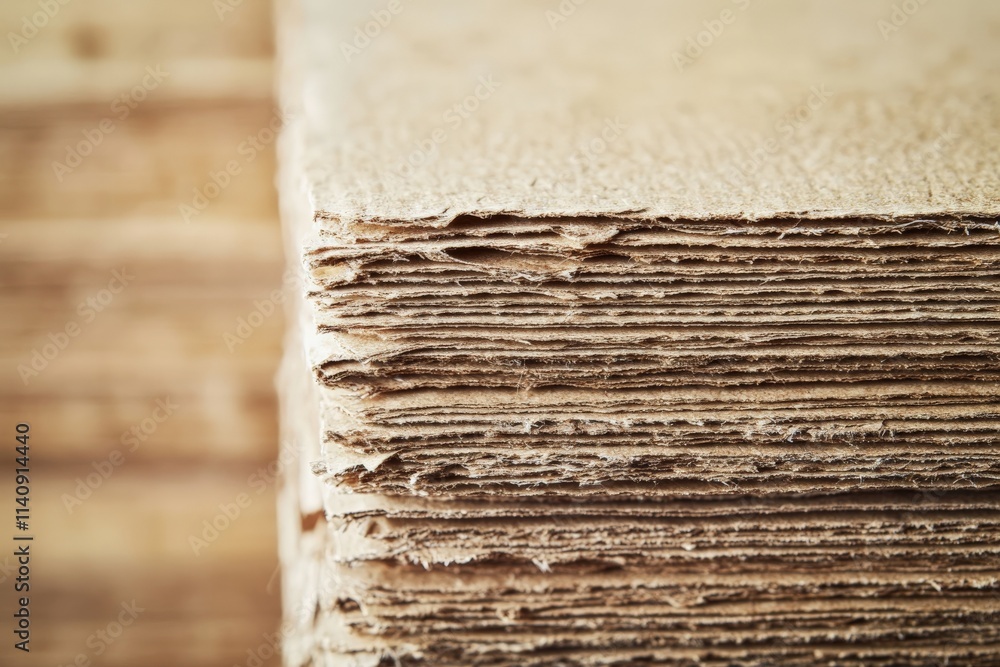 Aufkleber The image showcases layered cardboard sheets with a focus on their textures, highlighting their versatility in packaging and crafting applications.