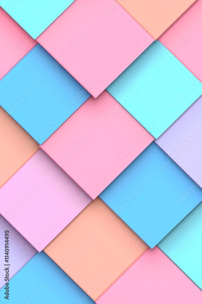 Poster a background with minimalist abstract geometric shapes, using pastel tones and a gentle gradient.