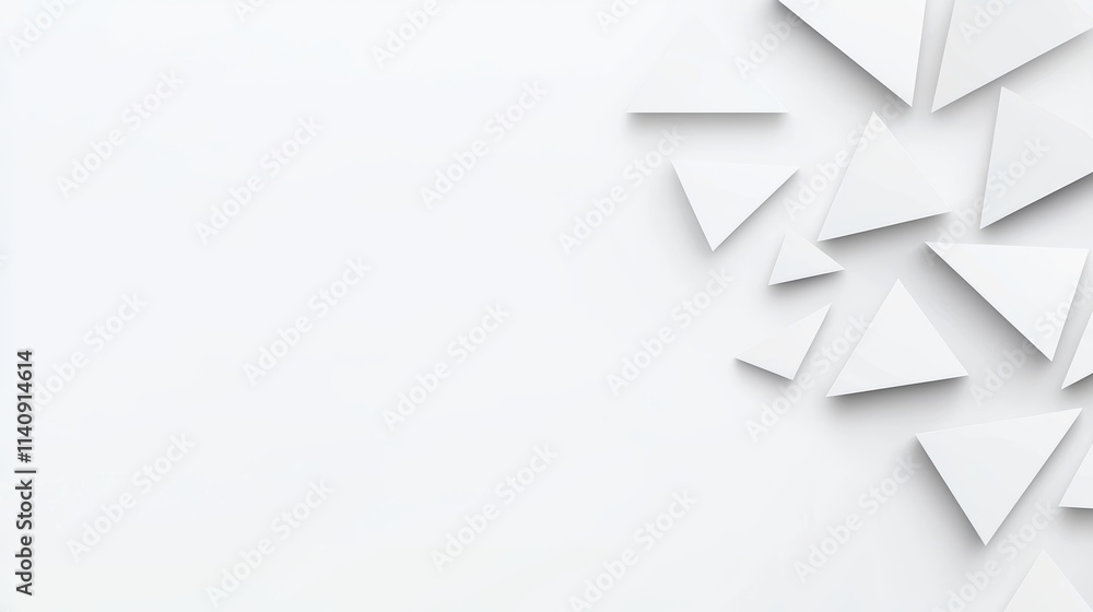 Poster geometric abstract design featuring triangular forms and shades of gray gradient effects.
