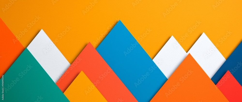 Aufkleber a depiction of triangles and angled forms, a vibrant abstract backdrop featuring geometric component