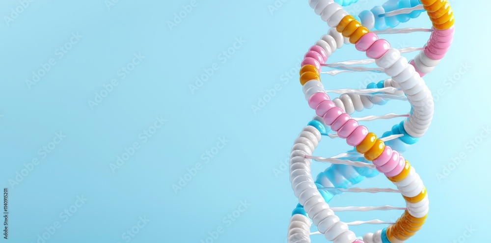 Poster a microscopic view of the dna double helix, emphasizing gene silencing methods such as rna interfere