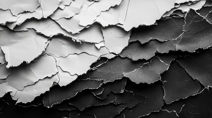 Obraz premium Layered Torn Paper Textures in Monochrome Tones for Modern Branding and Abstract Design