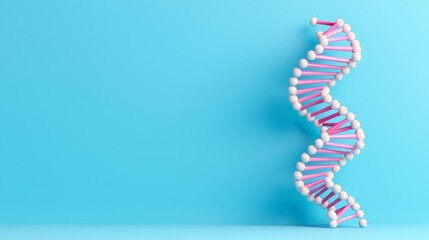 Visual representation of molecular structure in human cell biology, focusing on DNA strands and the human genome for medical research and genetics.