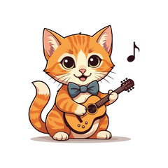 Cute Cat Cartoon Vector Icon Illustration. Animal Nature Icon Concept Isolated Flat Cartoon Style