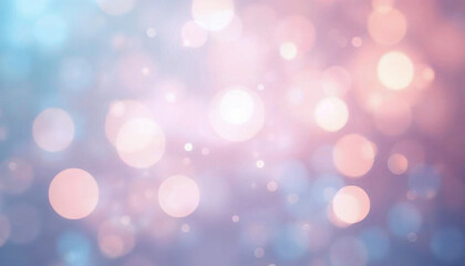Fototapeta premium Soft Blurred Bokeh Wallpaper with Light Circles in Various Sizes - Out-of-Focus Lights in Calming White, Soft Pink, and Light Blue Tones | Abstract, Aesthetic, High-Resolution Background for Digital U