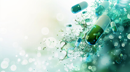 tablette, medizin, wasser, bonbons, flüssig, licht, pille, nahrungsergänzungsmittel, doping, green, bonbons, blase, natur, rain, blase, makro, frisch, hintergründe, feucht, beschaffenheit, dew, vektor