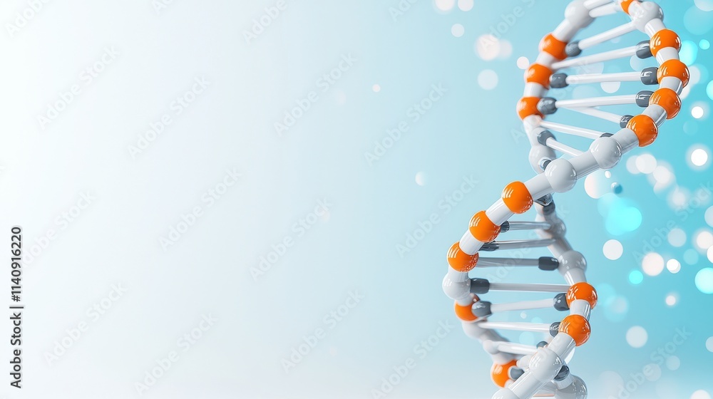 Aufkleber an abstract background featuring a dna double helix adorned with luminous particles, symbolizing hea