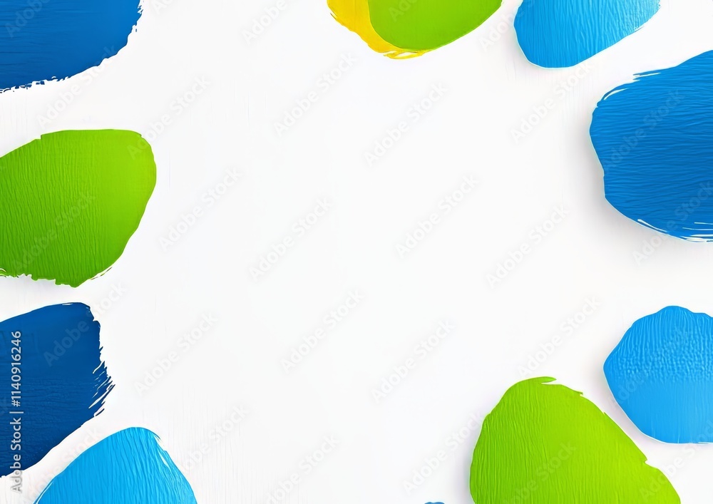 Poster a vibrant blue-green backdrop featuring textured triangles in a playful geometric design, complement