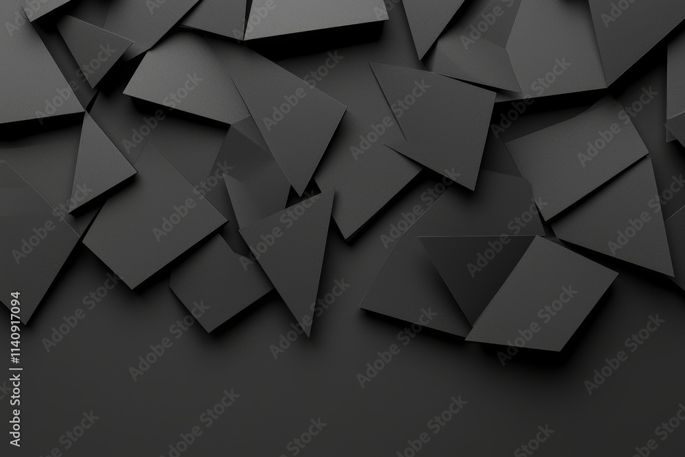 Poster gray paper forms an abstract background with geometric shapes.