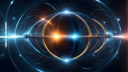 Fototapeta premium The convergence of quantum computing and artificial intelligence. It creates a variety of synergies such as improving computational speed, solving complex problems, and developing new algorithms.