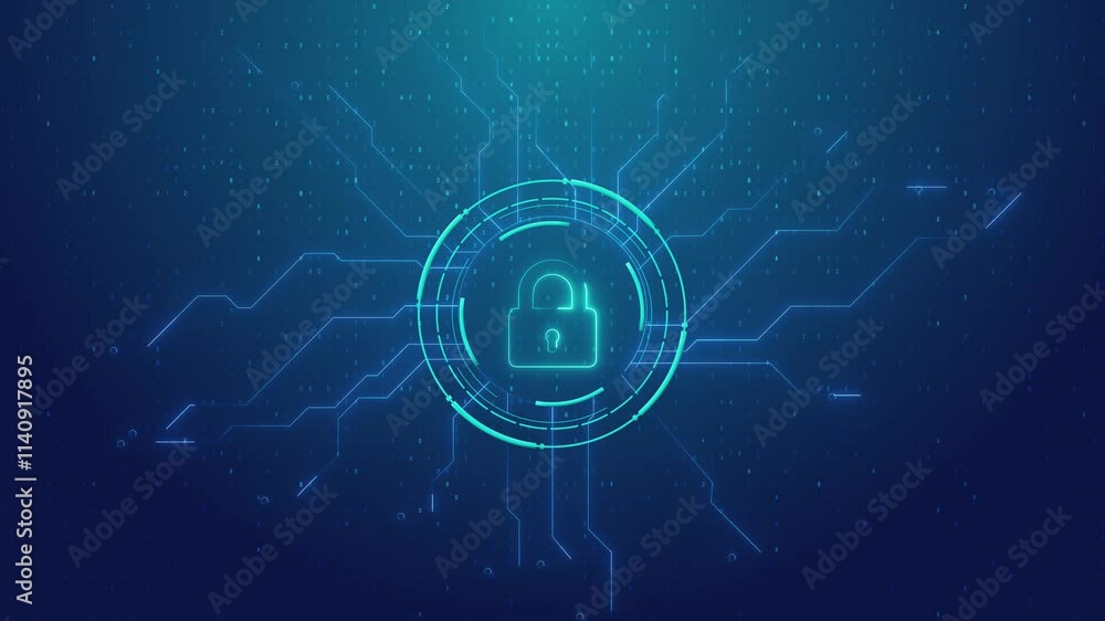 Poster blockchain cybersecurity data protection secure crypto wallet security hologram virtual hud shield l