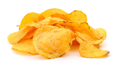 Potato chips isolated