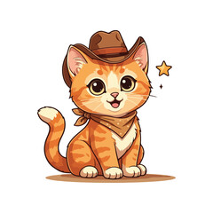 Cute Cat Cartoon Vector Icon Illustration. Animal Nature Icon Concept Isolated Flat Cartoon Style