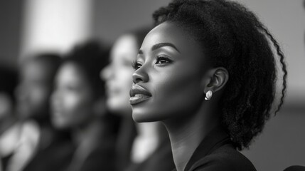 Fototapeta premium Contemplative African American Woman at Event
