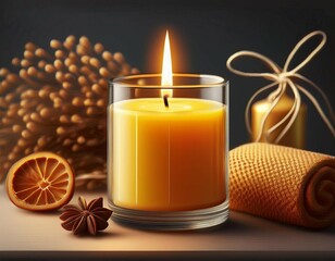 scented burning candle beeswax paraffin aroma spa candle zero waste eco gifts illustration on transparent