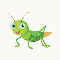 colourful Grasshopper. Cute cartoon insects in action poses exact vector set of grasshoppers