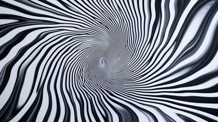 Monochromatic abstract design with hypnotic black and white swirl patterns