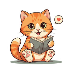 Cute Cat Cartoon Vector Icon Illustration. Animal Nature Icon Concept Isolated Flat Cartoon Style