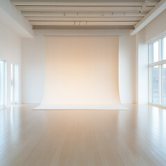 Fototapeta premium Artistic Paper Scroll Wall Creating a Beautiful Backdrop with a Scenic View